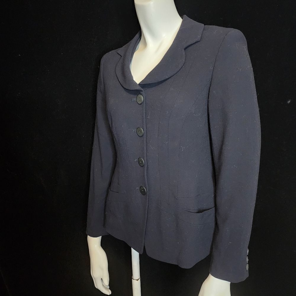 DKNY Petite Navy Blue Wool Blazer (2P)